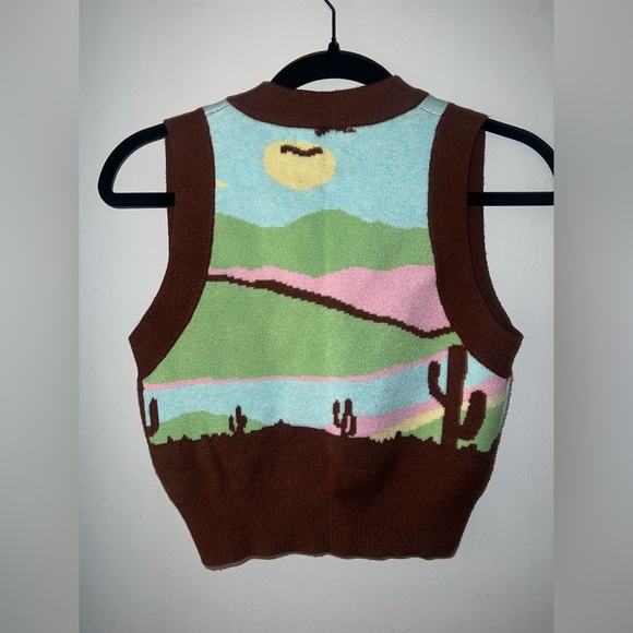 Bershka Brown and Multicolor Knit Vest - Picture 5 of 6